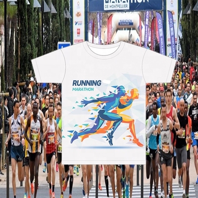 購入 マラソンランニング サブライメーション プリント スポーツTシャツ クルーネック ドリフィット サブライメーションシャツ online manufacture