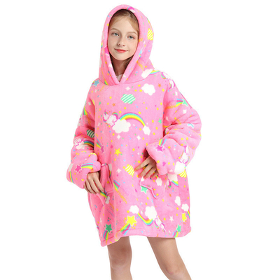 購入 ファッショナブル 快適 子供 帽子付き パジャマ 履ける 毛布 フーディ online manufacture