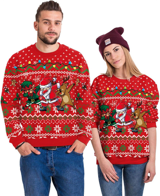 購入 ユニセックス 醜いクリスマスセーター 3Dプリント 面白いグラフィック 長袖Tシャツ クルーネックセーター online manufacture