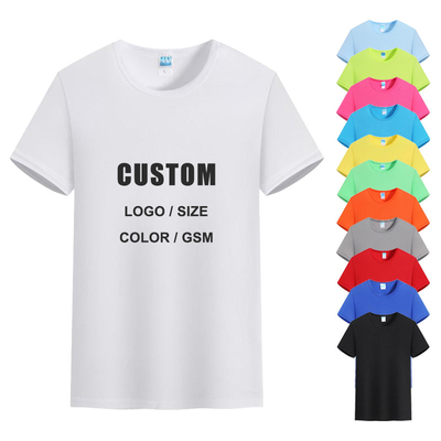 抗収縮 シンプル サブライメーション プリント Tシャツ 100 ポリエステル ランニング Tシャツ