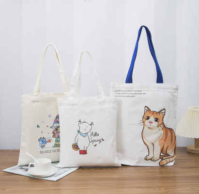 完全印刷 綿 キャンバス バッグ 食料品 ショッピング トート バッグ オーダーメイド ロゴ
