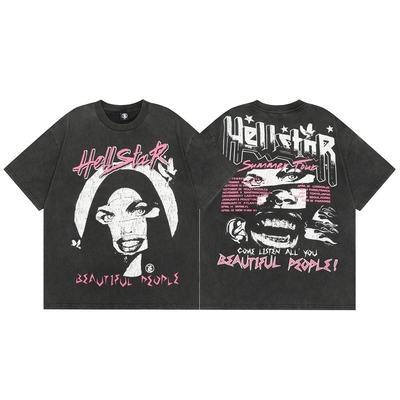 Y2K グラフィック Tシャツ ヴィンテージ オーバーサイズ ティーストリート カージュアル アシド ウォッシュ トップ 男性 女性