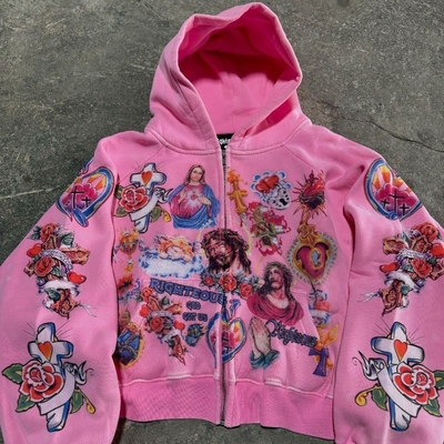 レトロゴシック ロック レター プリント セーター フード ハラジューク ゆるい 全マッチ セーター カップルセット