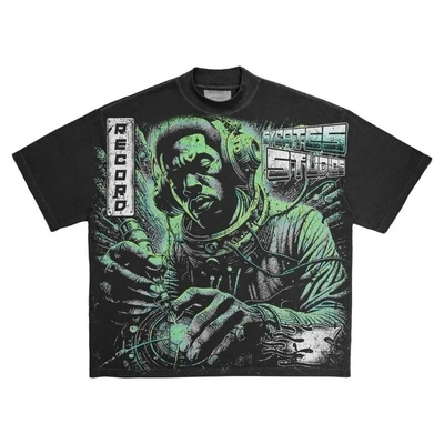 男性用グラフィックティース S - 4XL クール 軽量 プリントデザインTシャツ 自然
